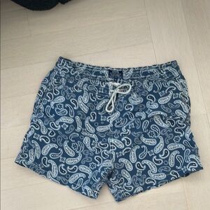 Vilebrequin Blue Paisley Men's Swim Shorts